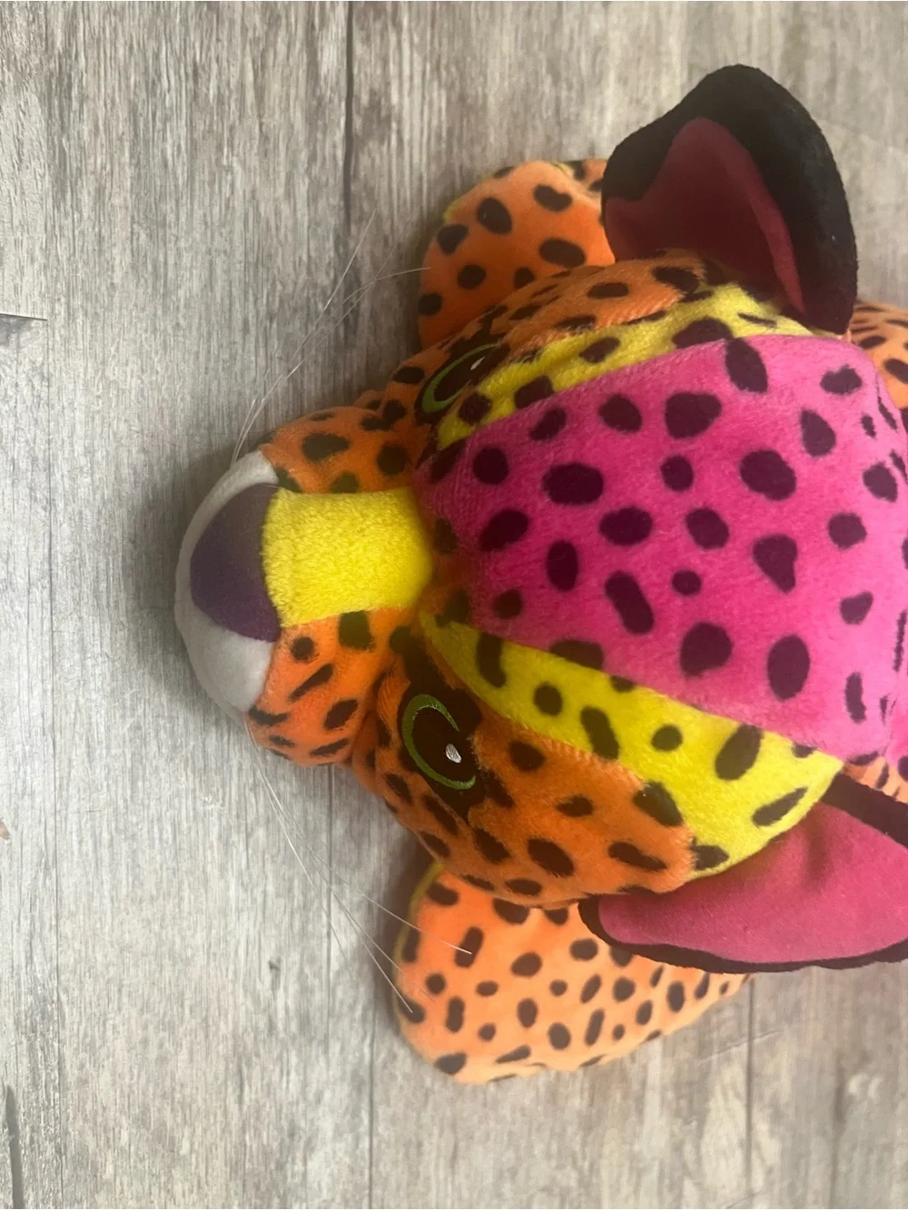 Vintage Lisa Frank Hunter Leopard Plush XL 24” Rainbow Stuffed Animal Rare